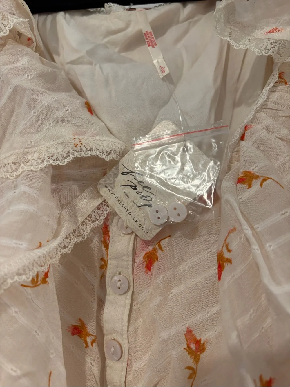Free People Cream Maxi Dress with Pink Rose Print - Picture 8 of 9
